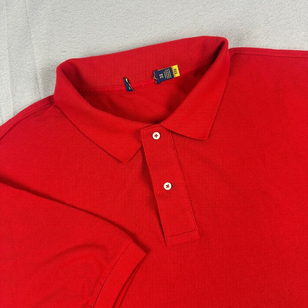 Polo Ralph Lauren mens shirt 4XB big Mesh solid red short sleeve collared